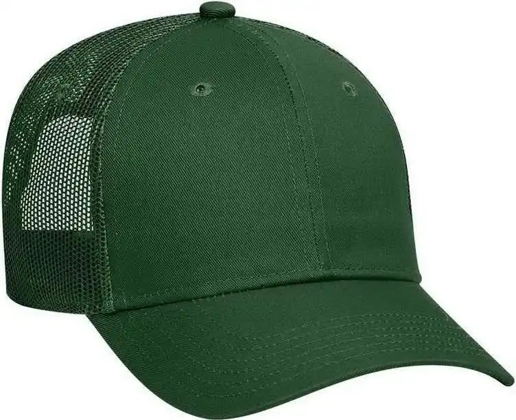 Otto 83-473 Cotton Twill Low Profile Pro Style Mesh Back Cap with 6 Embroidered Eyelets - Dark Green - Forest