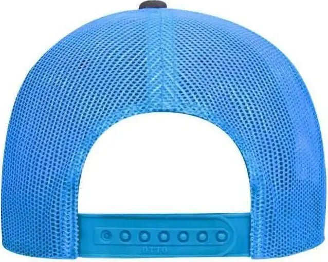 Otto 83-473 Cotton Twill Low Profile Pro Style Mesh Back Cap with 6 Embroidered Eyelets - Charcoal Neon Blue - Dark