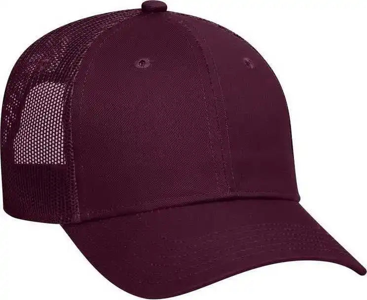 Otto 83-473 Cotton Twill Low Profile Pro Style Mesh Back Cap with 6 Embroidered Eyelets - Maroon - one Size Fits Most