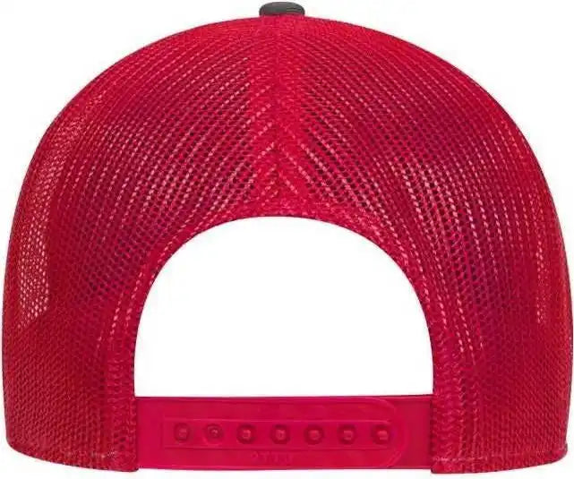 Otto 83-473 Cotton Twill Low Profile Pro Style Mesh Back Cap with 6 Embroidered Eyelets - Charcoal Red - Dark Gray