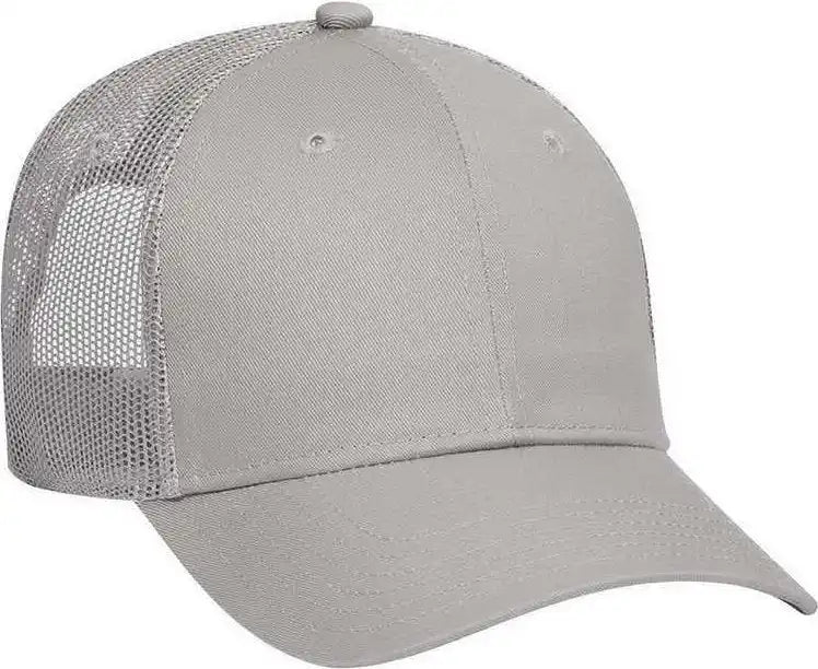 Otto 83-473 Cotton Twill Low Profile Pro Style Mesh Back Cap with 6 Embroidered Eyelets - Gray - one Size Fits Most