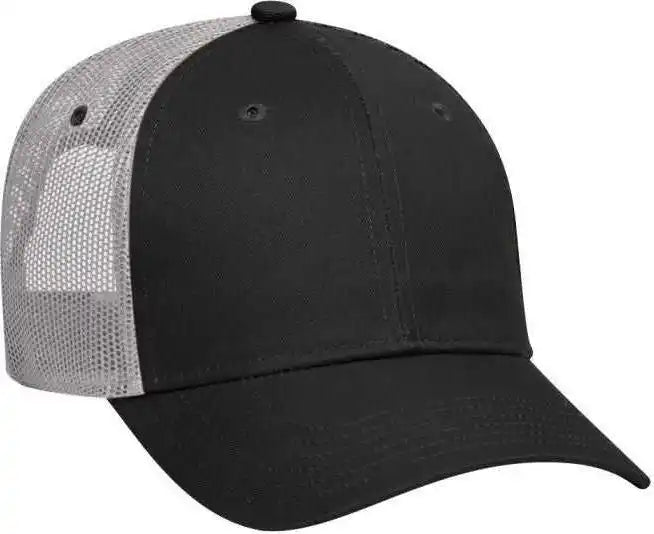 Otto 83-473 Cotton Twill Low Profile Pro Style Mesh Back Cap with 6 Embroidered Eyelets - Black Gray - one Size Fits