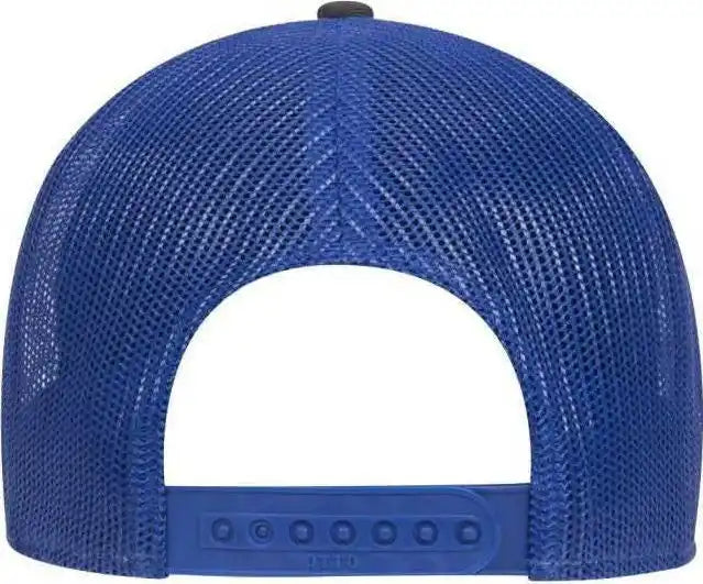 Otto 83-473 Cotton Twill Low Profile Pro Style Mesh Back Cap with 6 Embroidered Eyelets - Charcoal Royal - Dark Gray