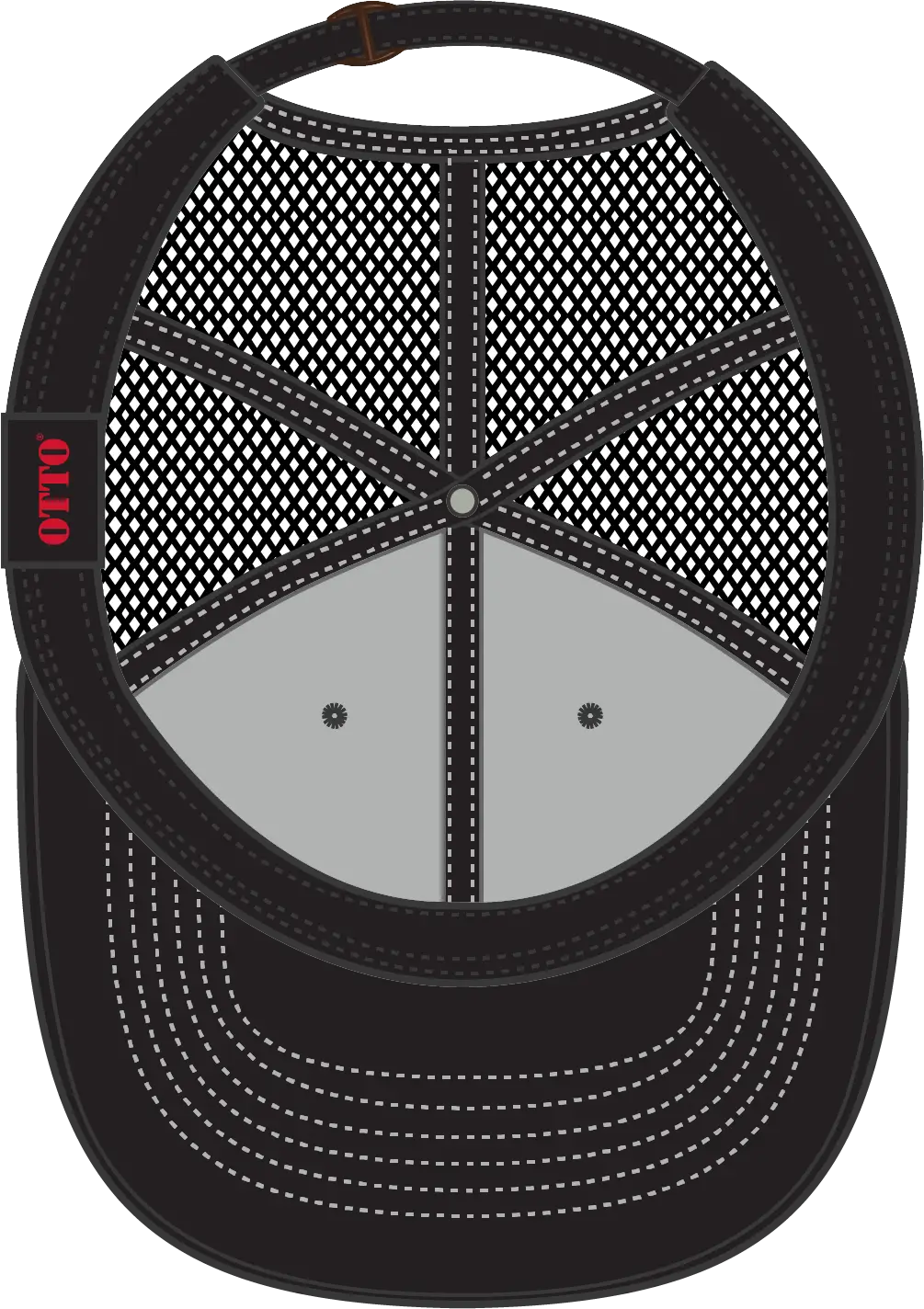 Otto 83-509 6 Panel Low Profile Mesh Back Trucker Cap - Blk/wht - 1/2’’ - 7 5/8’’