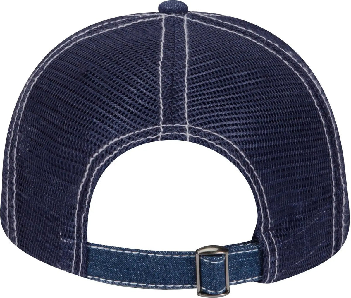 Otto 83-509 6 Panel Low Profile Mesh Back Trucker Cap - Nvy/wt - 1/2’’ - 7 5/8’’