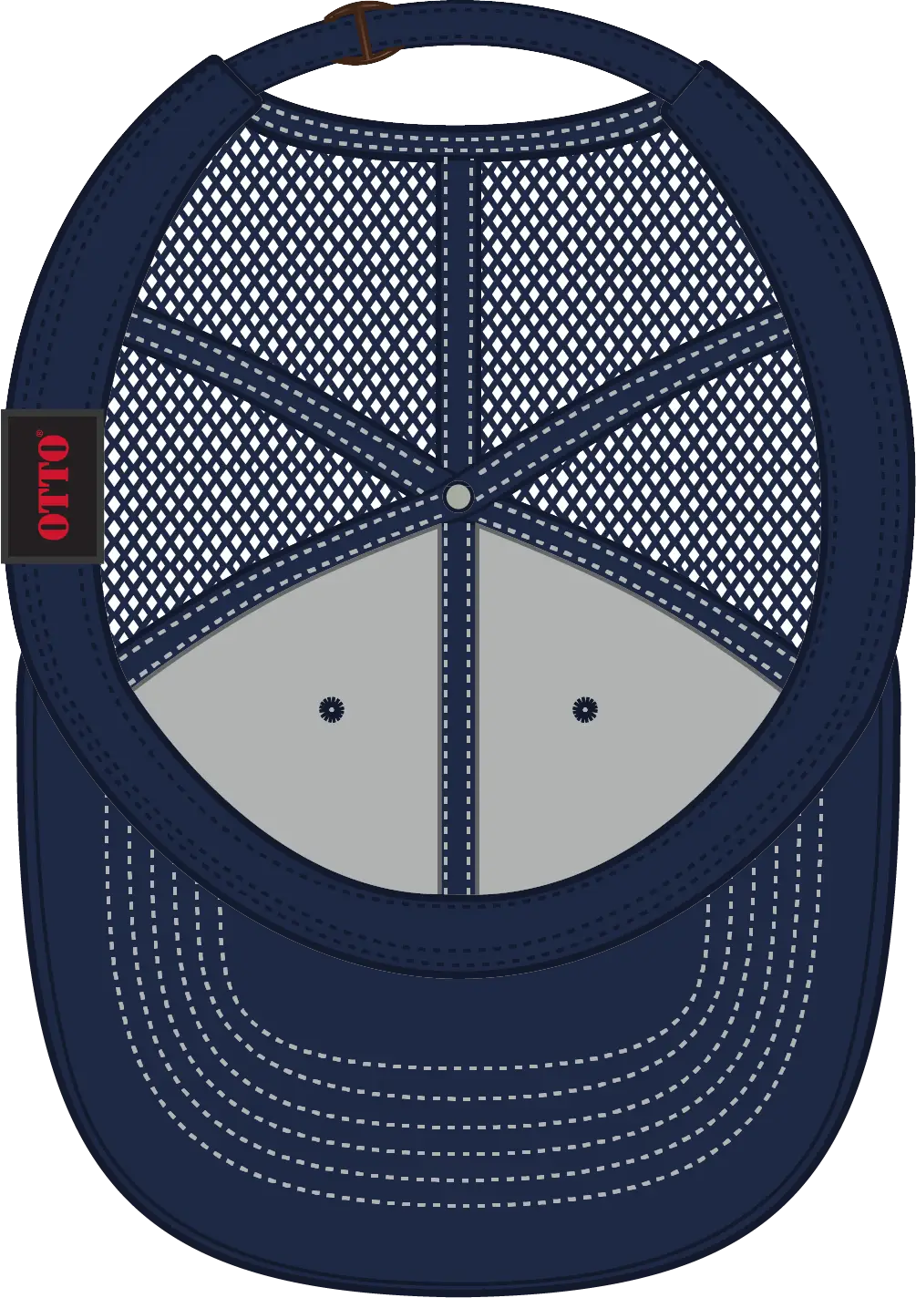Otto 83-509 6 Panel Low Profile Mesh Back Trucker Cap - Nvy/wt - 1/2’’ - 7 5/8’’