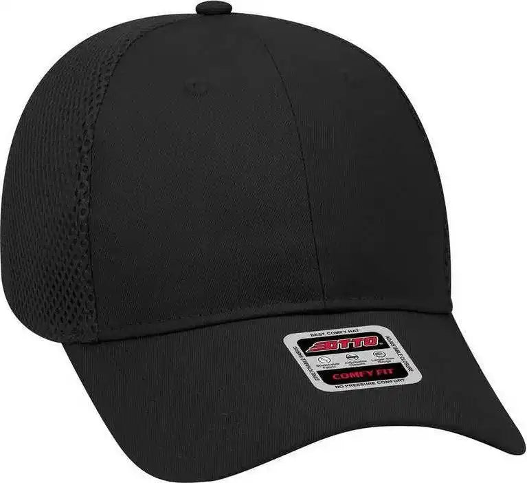 Otto 83-605 Deluxe Cotton Twill Low Profile Air Mesh Back Cap - Black - one Size Fits Most