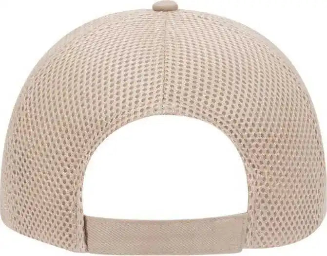 Otto 83-605 Deluxe Cotton Twill Low Profile Air Mesh Back Cap - Khaki - one Size Fits Most