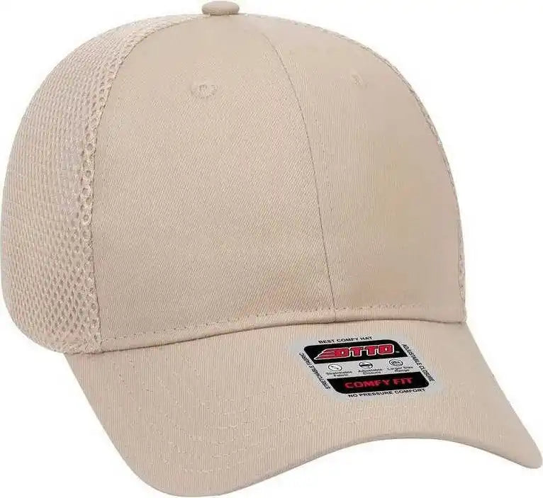 Otto 83-605 Deluxe Cotton Twill Low Profile Air Mesh Back Cap - Khaki - one Size Fits Most