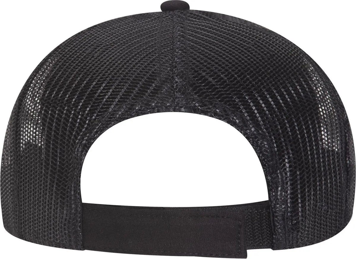 Otto 83-932 6 Panel Low Profile Mesh Back Trucker Cap - Black - 1/2’’ - 7 5/8’’