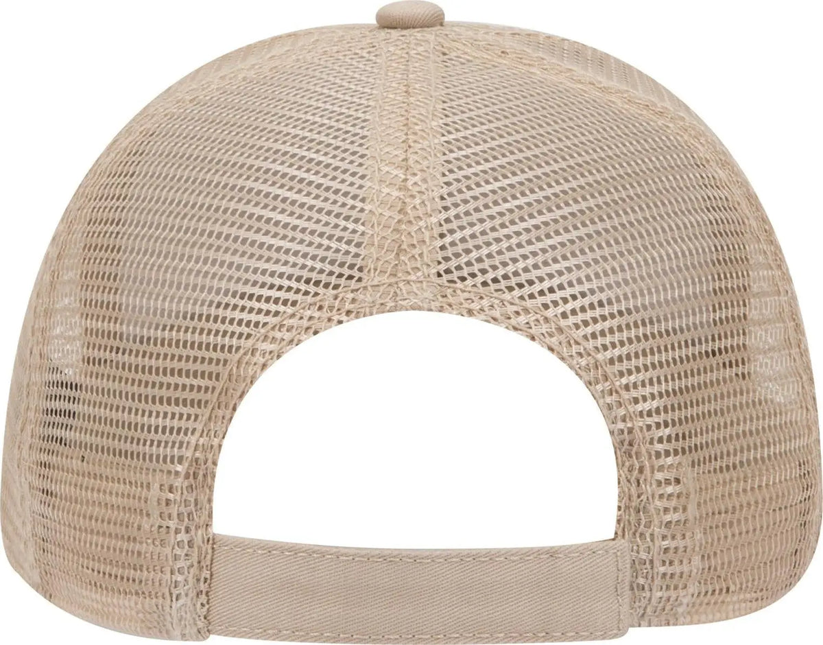 Otto 83-942 6 Panel Low Profile Mesh Back Trucker Cap - Khaki - 1/2’’ - 7 5/8’’
