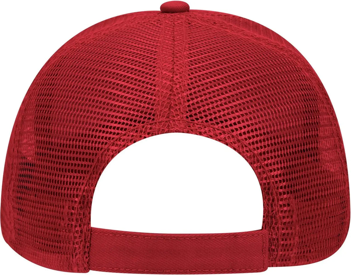 Otto 83-942 6 Panel Low Profile Mesh Back Trucker Cap - Red - 1/2’’ - 7 5/8’’