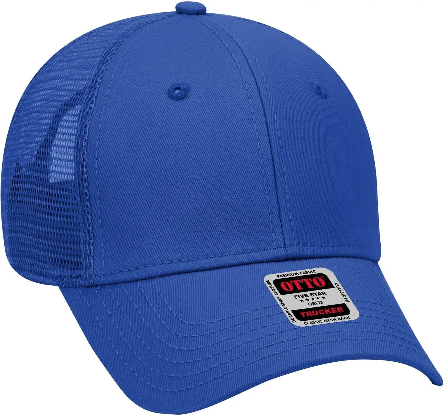 Otto 83-942 6 Panel Low Profile Mesh Back Trucker Cap - Royal - 1/2’’ - 7 5/8’’