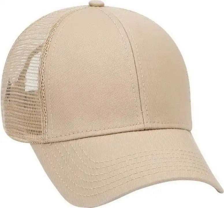 Otto 83-942 Superior Cotton Twill Low Profile Pro Style Mesh Back Cap - Khaki - one Size Fits Most