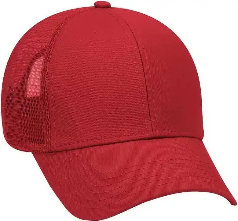 Otto 83-942 Superior Cotton Twill Low Profile Pro Style Mesh Back Cap - Red - one Size Fits Most