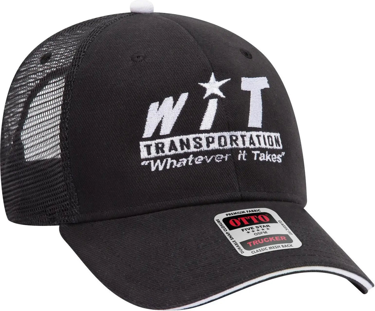 Otto 84-482 6 Panel Low Profile Mesh Back Trucker Cap - Nvy/kha/kha - 1/2’’ - 7 5/8’’