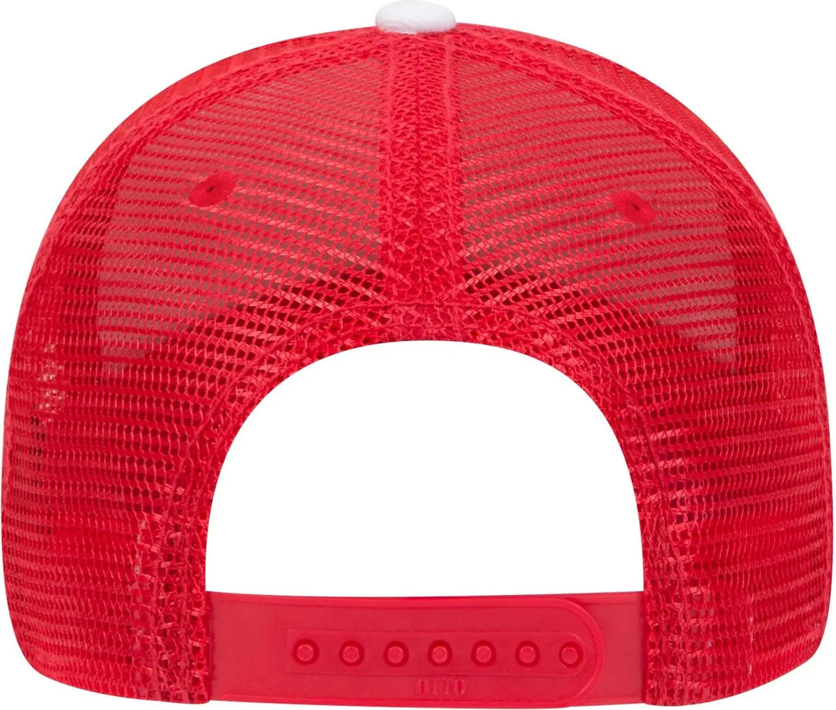 Otto 84-482 6 Panel Low Profile Mesh Back Trucker Cap - Red/red/wht
