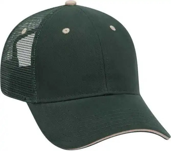 Otto 84-482 Brushed Bull Denim Sandwich Visor Low Profile Pro Style Mesh Back Structured Firm Front Panel Cap - Dark