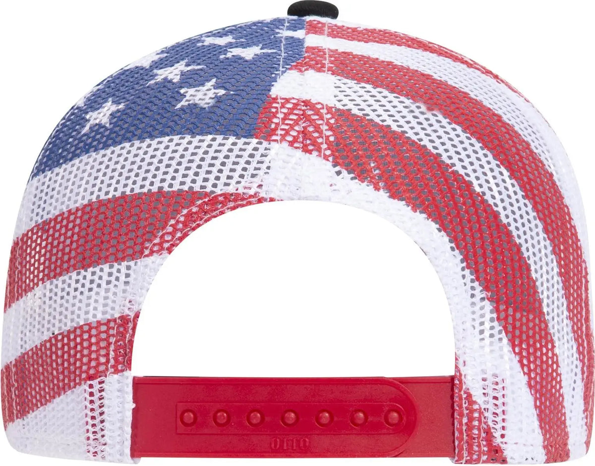 Otto 88-1280 6 Panel Low Profile Mesh Back Trucker Cap - Blk/wht - 1/2’’ - 7 5/8’’