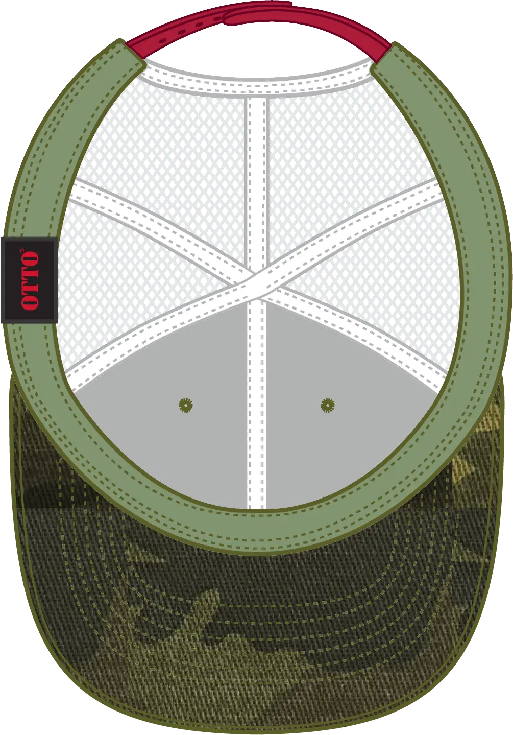 Otto 88-1280 6 Panel Low Profile Mesh Back Trucker Cap - Camo 00816 - 1/2’’ - 7 5/8’’