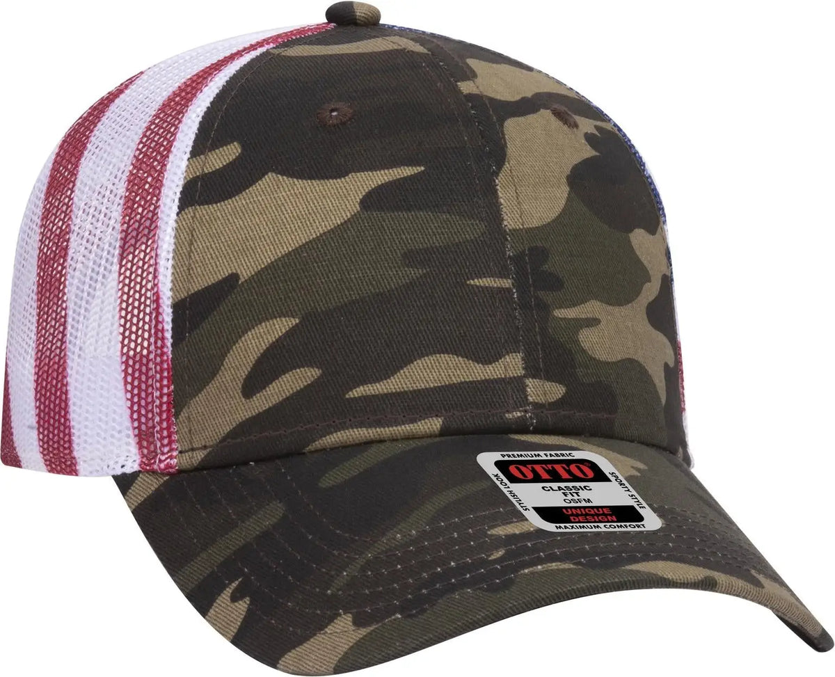 Otto 88-1280 6 Panel Low Profile Mesh Back Trucker Cap - Camo 00816 - 1/2’’ - 7 5/8’’