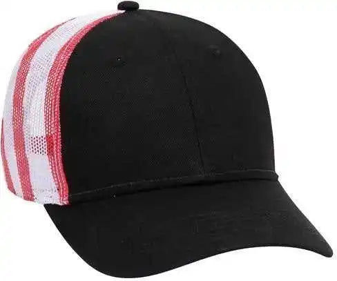 Otto 88-1280 6 Panel Low Profile Mesh Back Trucker Hat - Black White - one Size Fits Most