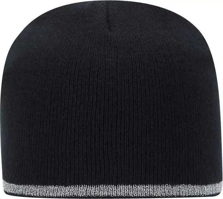 Otto 91-1237 100% Acrylic 8 Reflective Beanie - Black - one Size Fits Most