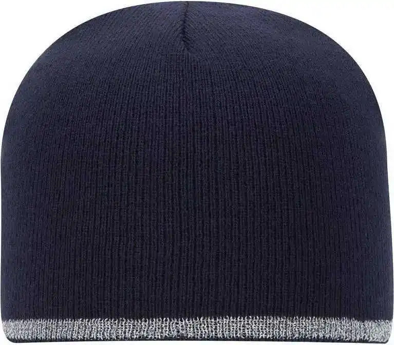 Otto 91 1237 100% Acrylic 8 Reflective Beanie Navy / one Size Fits Most