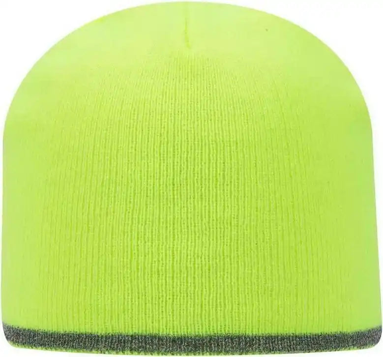 Otto 91 1237 100% Acrylic 8 Reflective Beanie Neon Yellow / one Size Fits Most