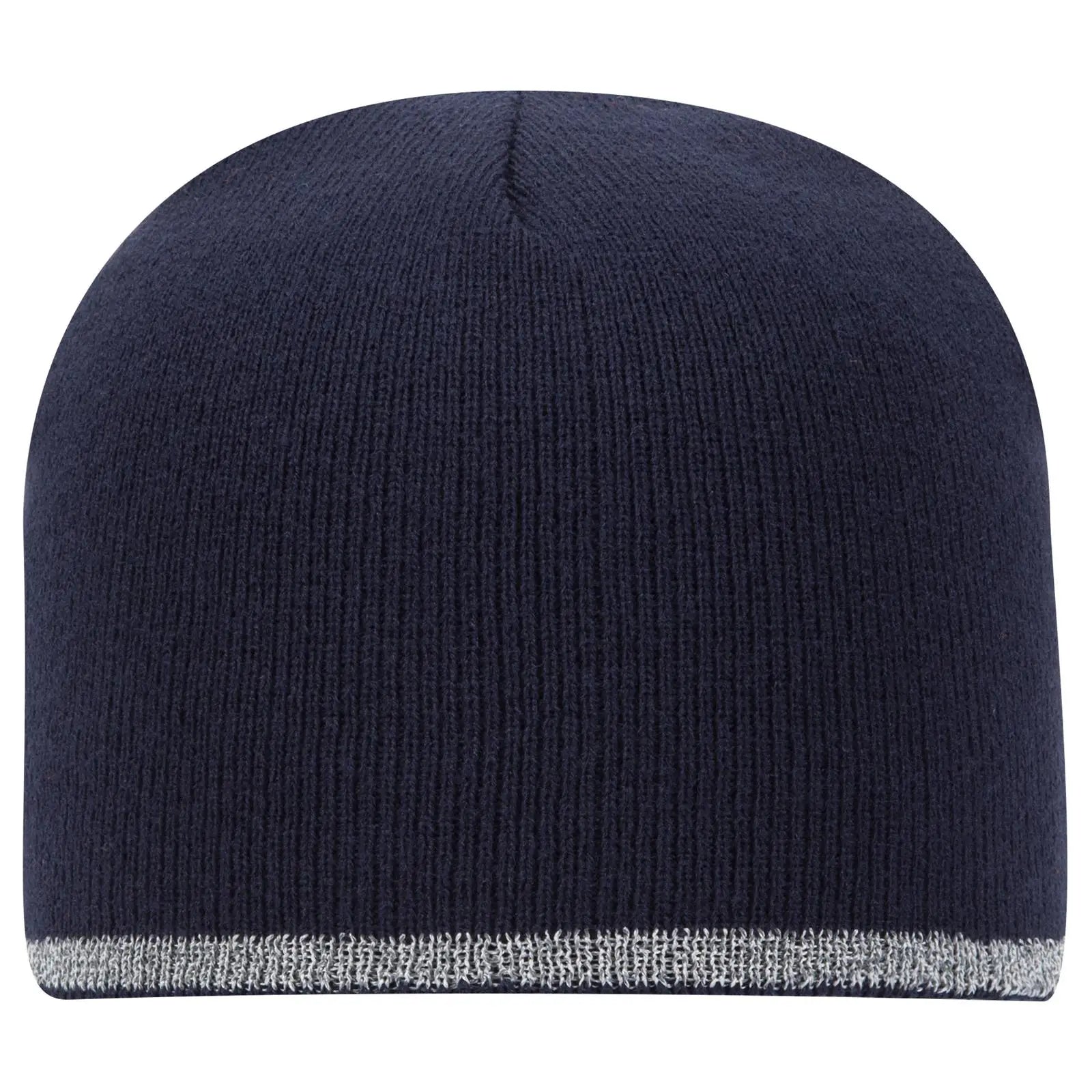 Otto 91-1237 9’’ Classic Knit Beanie W/ Reflective Stripe - Navy