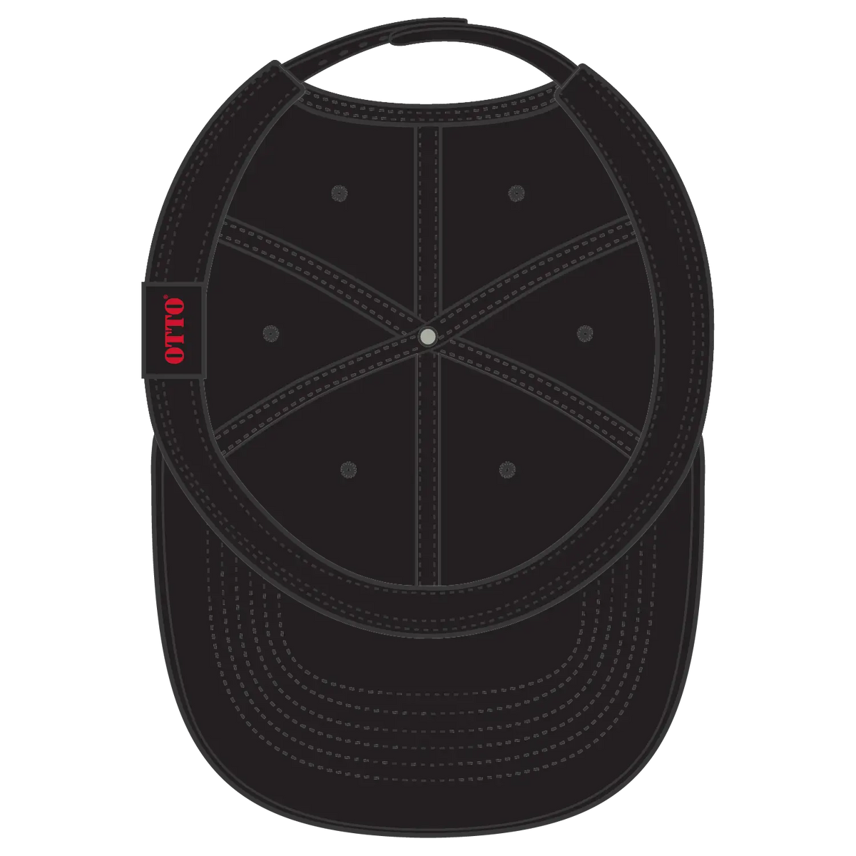 Otto 930-1 6 Panel Pro Style Baseball Cap - Black - 7 3/8’’ - 5/8’’