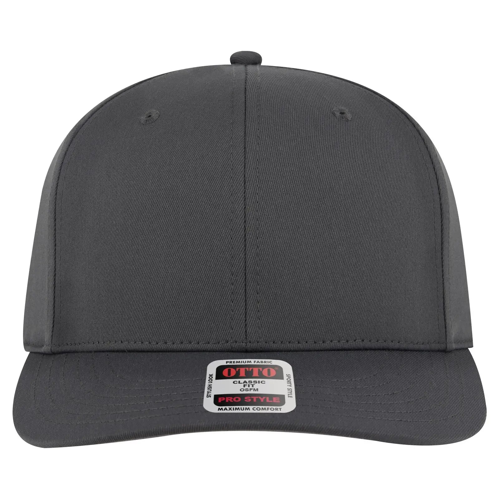Otto 930-1 6 Panel Pro Style Baseball Cap - Char. Gray - 7 3/8’’ - 5/8’’