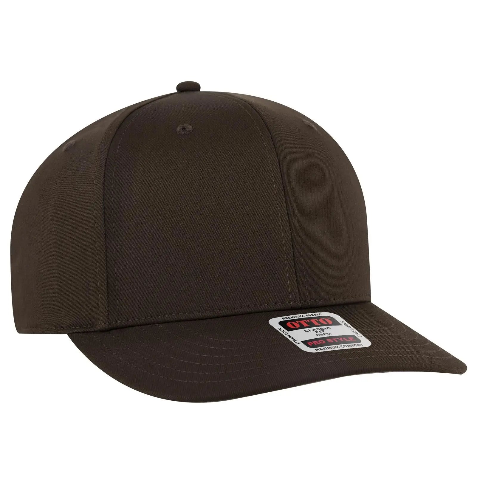 Otto 930-1 6 Panel Pro Style Baseball Cap - Dk. Brown - 7 3/8’’ - 5/8’’