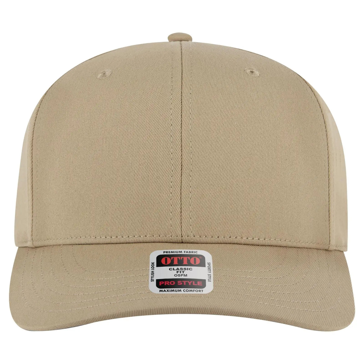 Otto 930-1 6 Panel Pro Style Baseball Cap - Khaki