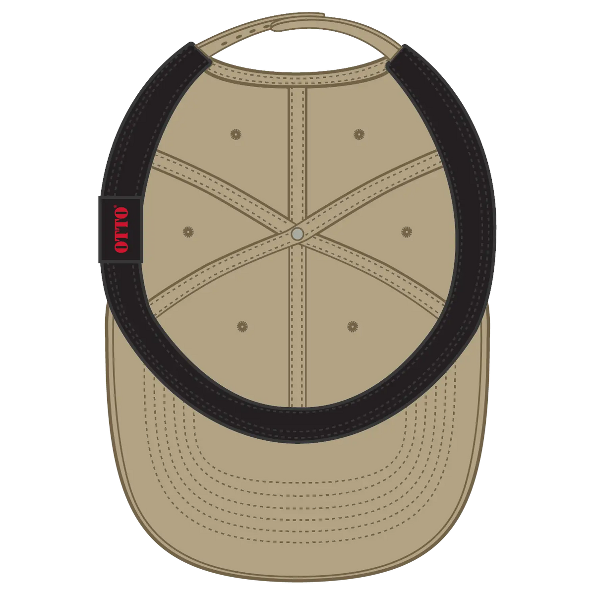 Otto 930-1 6 Panel Pro Style Baseball Cap - Khaki