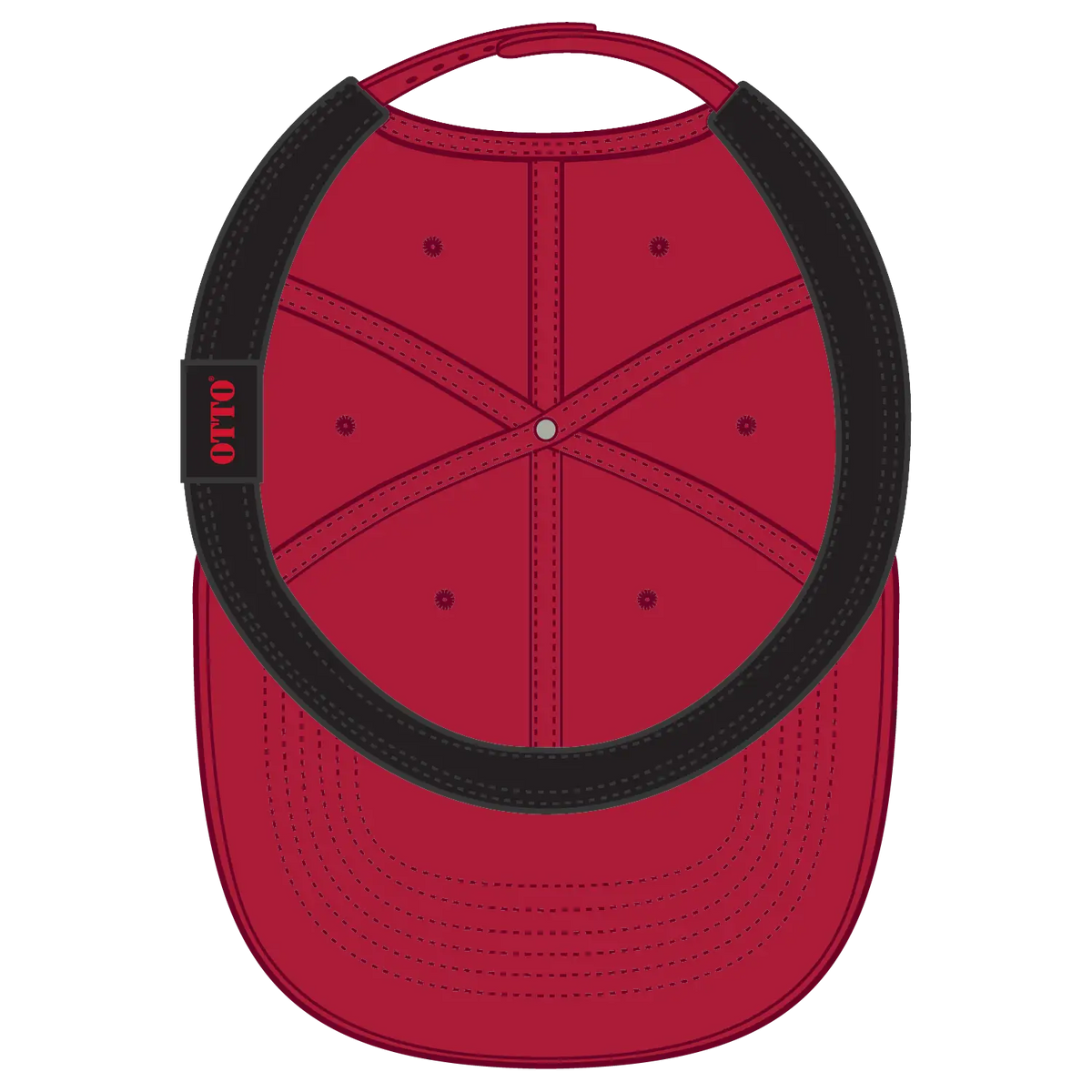 Otto 930-1 6 Panel Pro Style Baseball Cap - Red - 7 3/8’’ - 5/8’’