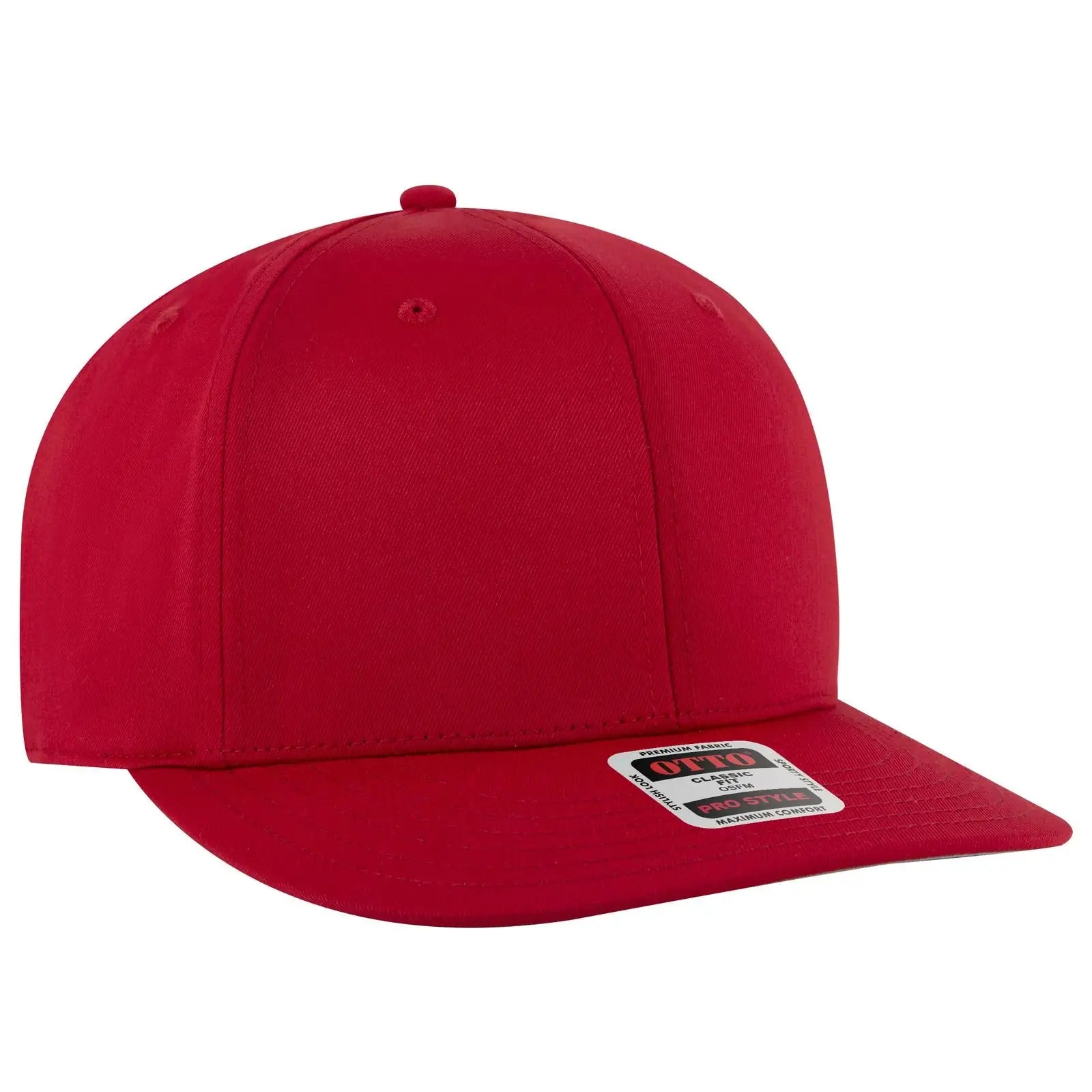 Otto 930-1 6 Panel Pro Style Baseball Cap - Red - 7 3/8’’ - 5/8’’