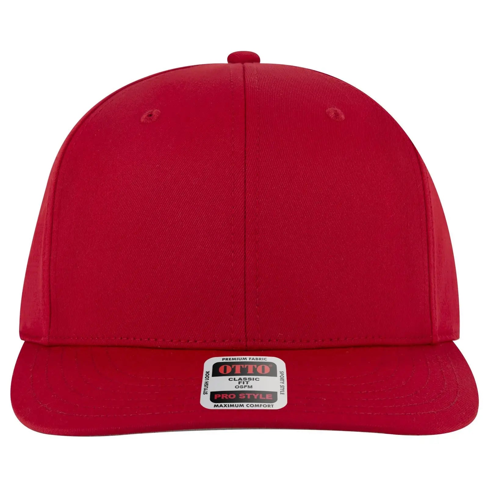 Otto 930-1 6 Panel Pro Style Baseball Cap - Red - 7 3/8’’ - 5/8’’