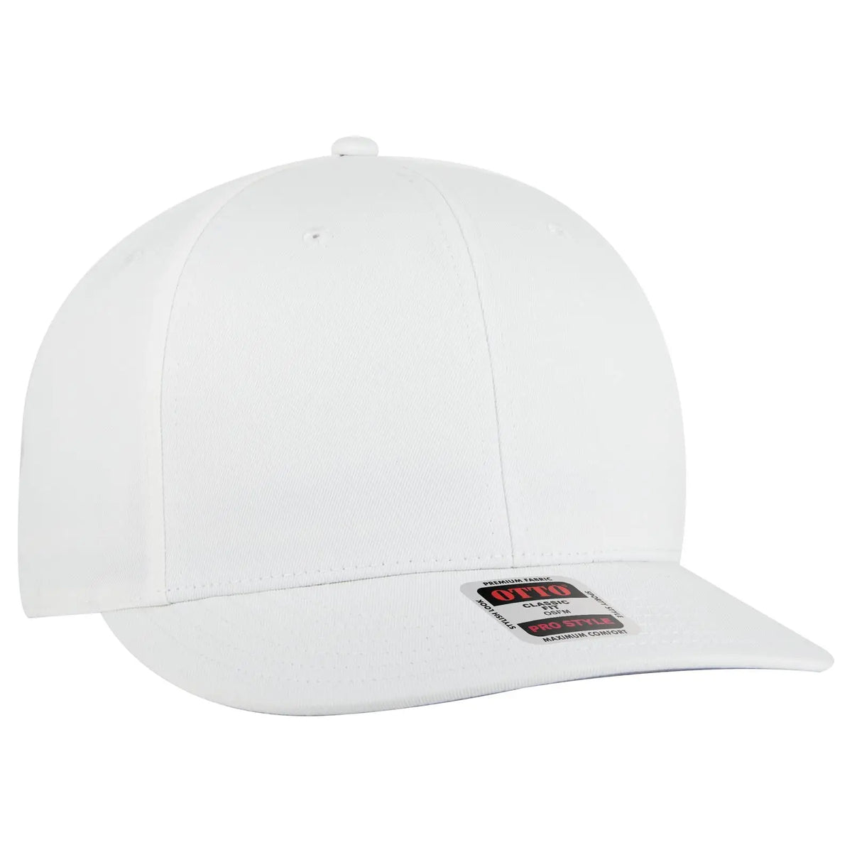 Otto 930-1 6 Panel Pro Style Baseball Cap - White - 7 3/8’’ - 5/8’’