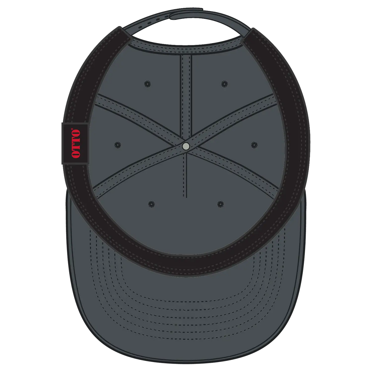 Otto 9305-1 5 Panel Pro Style Baseball Cap - Char. Gray - 7 3/8’’ - 5/8’’
