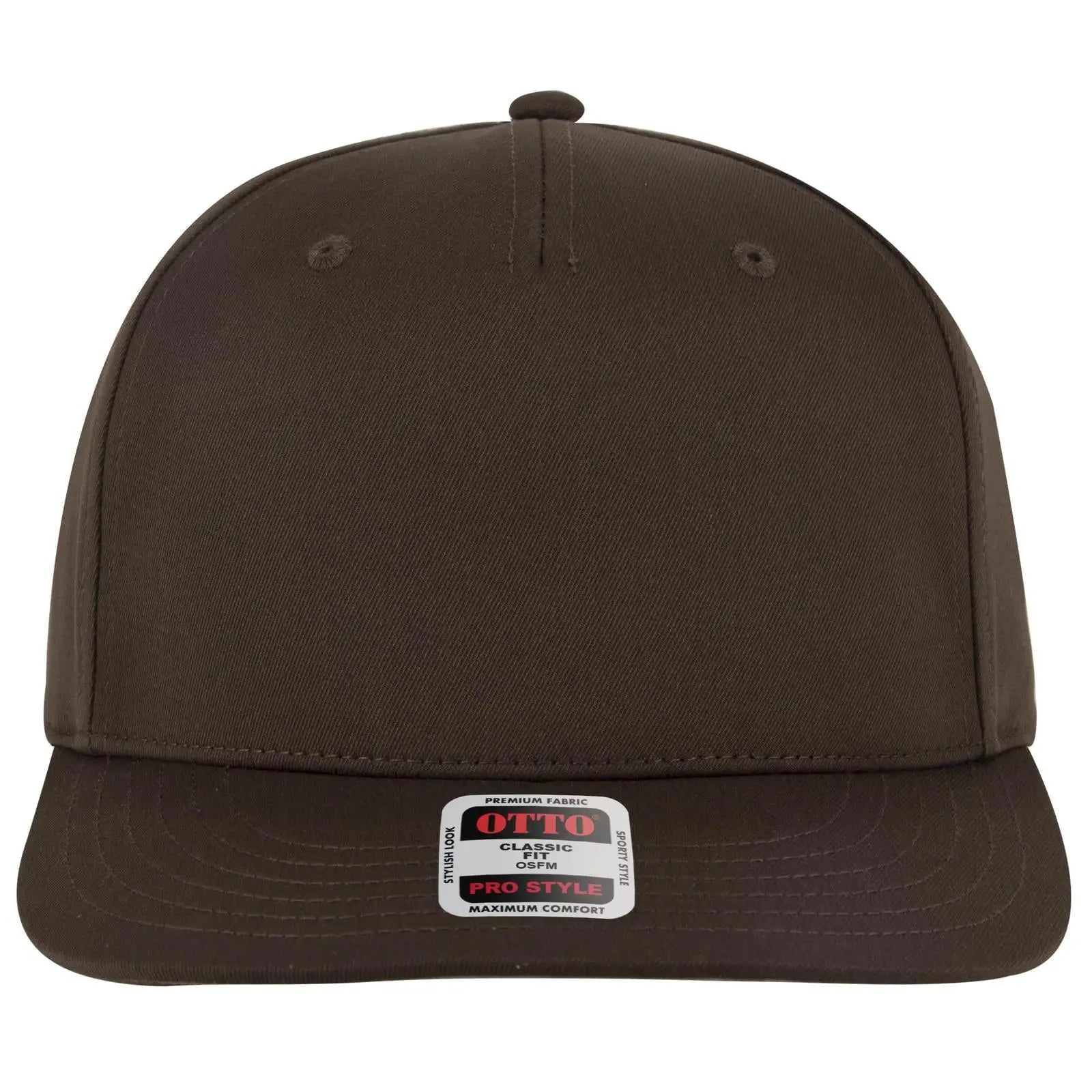 Otto 9305-1 5 Panel Pro Style Baseball Cap - Dk. Brown - 7 3/8’’ - 5/8’’