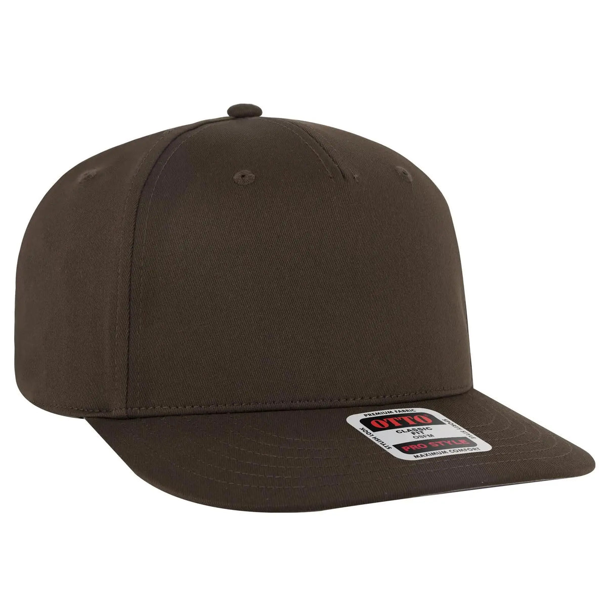 Otto 9305-1 5 Panel Pro Style Baseball Cap - Dk. Brown - 7 3/8’’ - 5/8’’