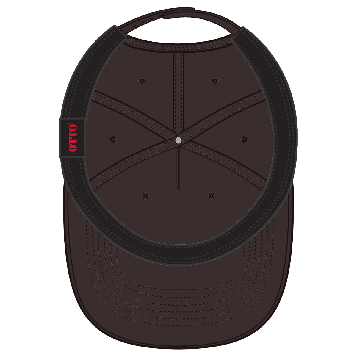 Otto 9305-1 5 Panel Pro Style Baseball Cap - Dk. Brown - 7 3/8’’ - 5/8’’