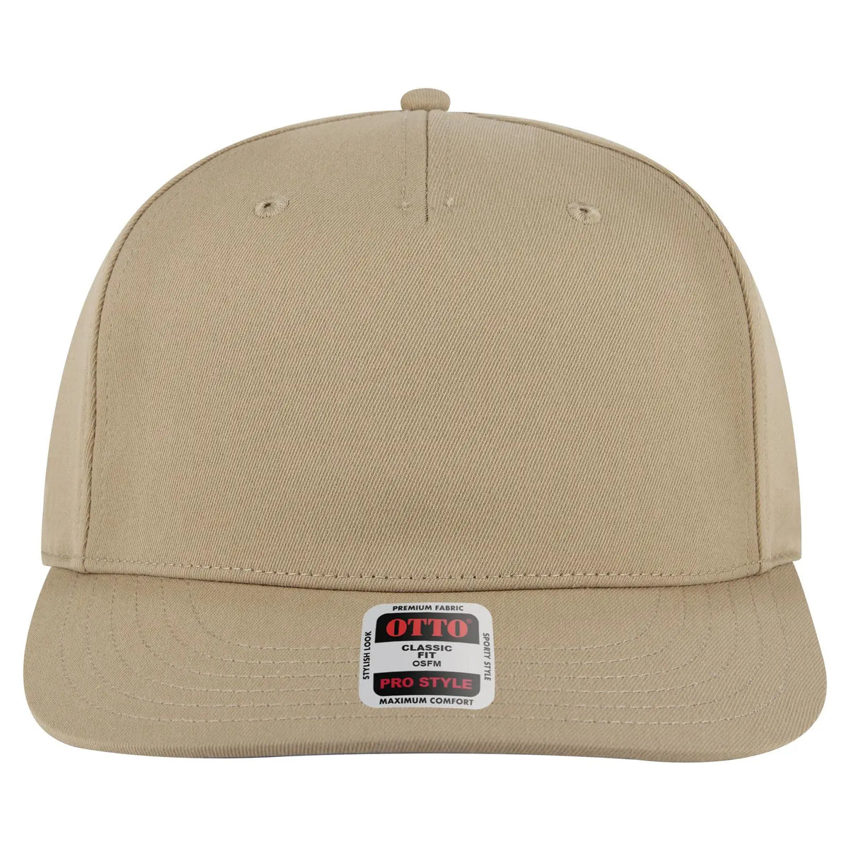 Otto 9305-1 5 Panel Pro Style Baseball Cap - Khaki - 7 3/8’’ - 5/8’’
