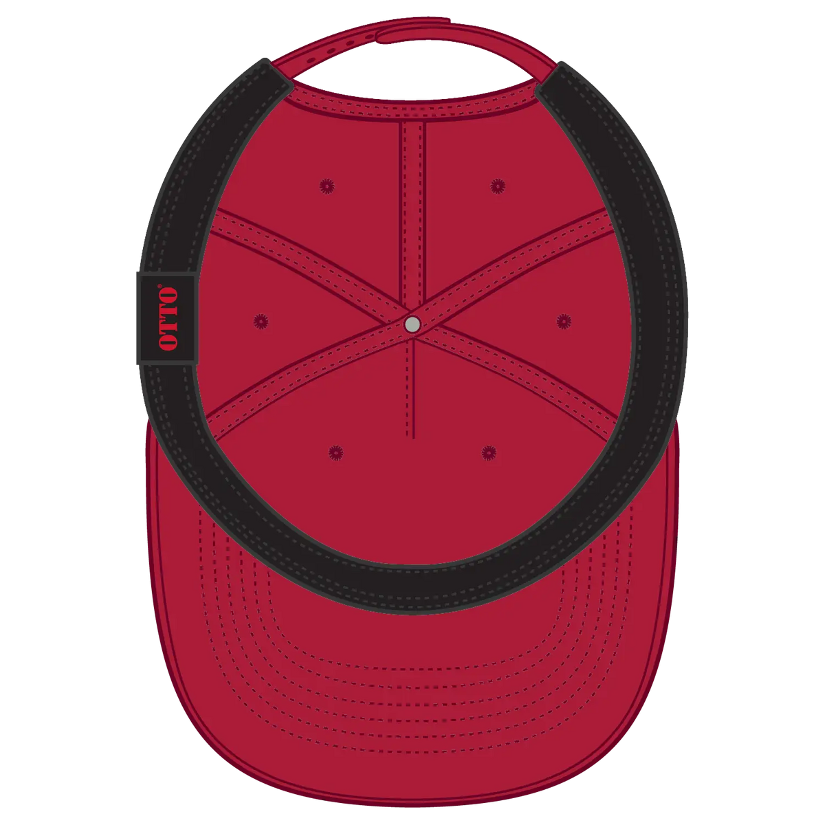 Otto 9305-1 5 Panel Pro Style Baseball Cap - Red - 7 3/8’’ - 5/8’’