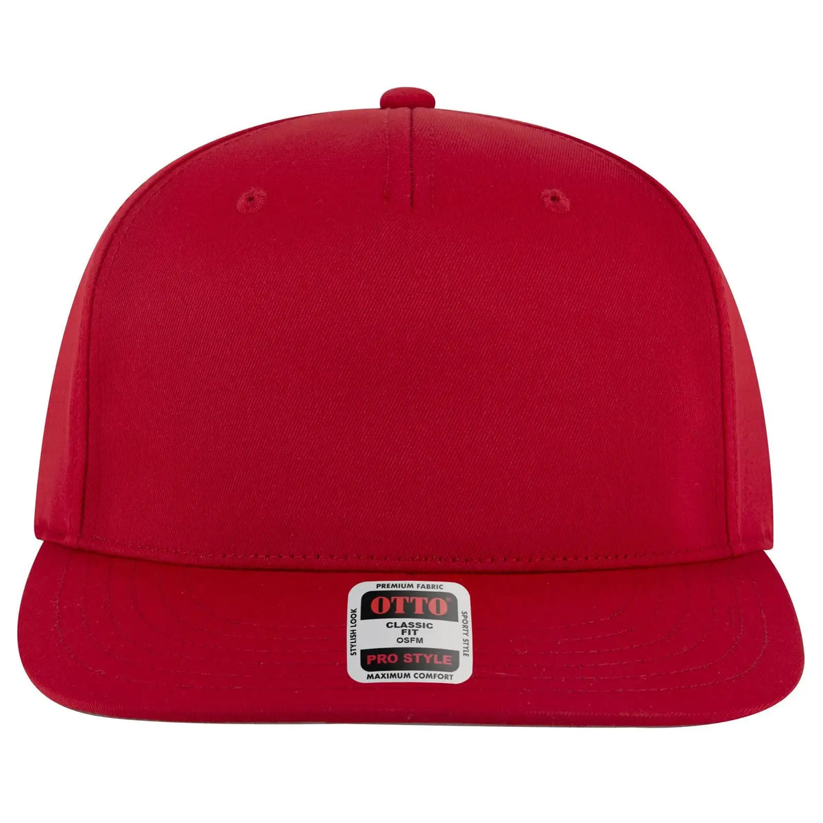 Otto 9305-1 5 Panel Pro Style Baseball Cap - Red - 7 3/8’’ - 5/8’’