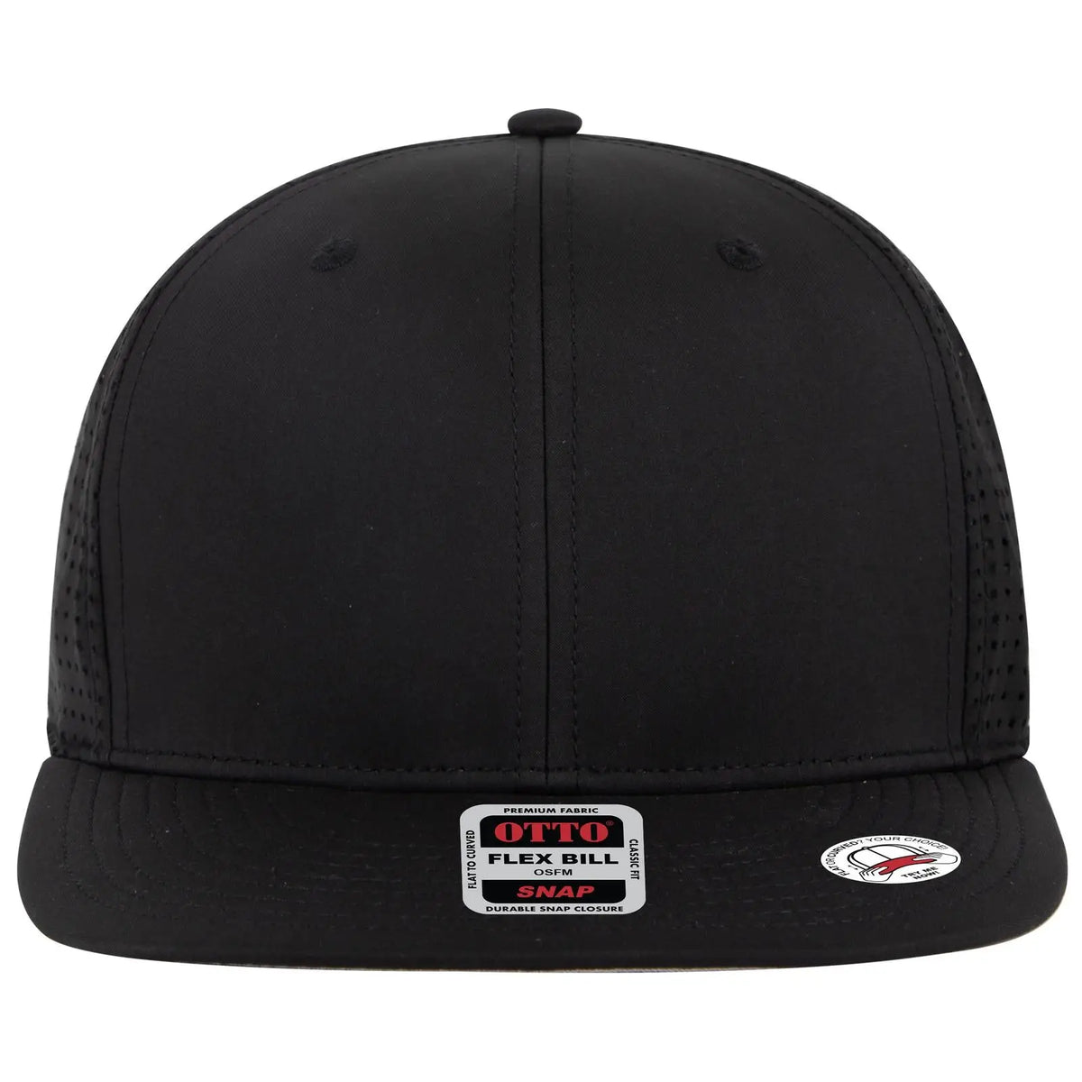 Otto 950-4 ?Otto Snap’ 6 Panel Pro Style Snapback Cap - Black - 7 3/8’’ - 5/8’’