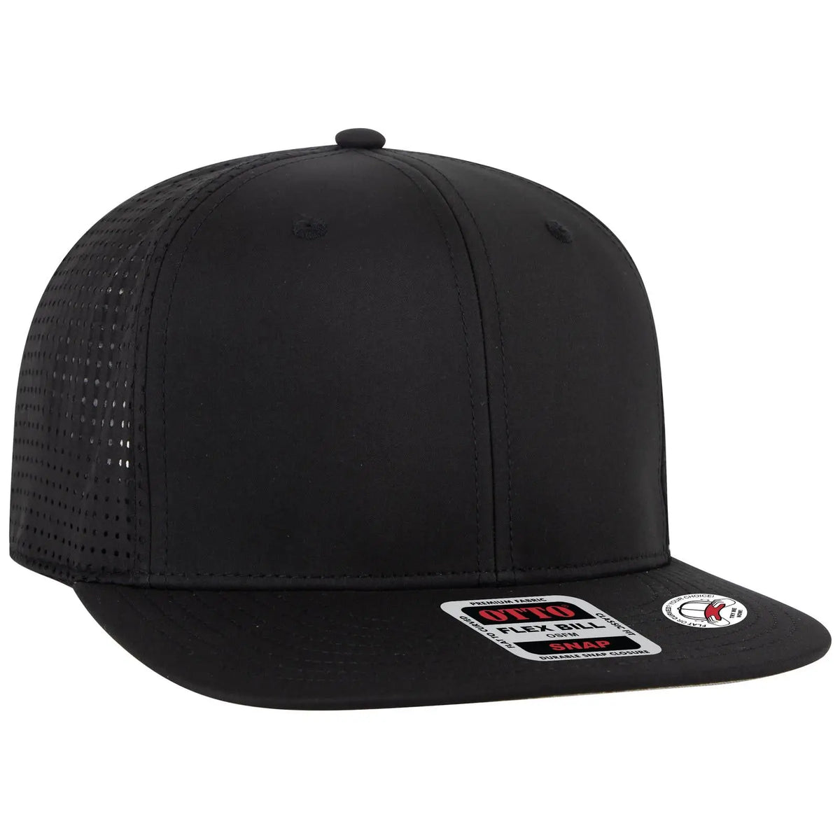Otto 950-4 ?Otto Snap’ 6 Panel Pro Style Snapback Cap - Black - 7 3/8’’ - 5/8’’
