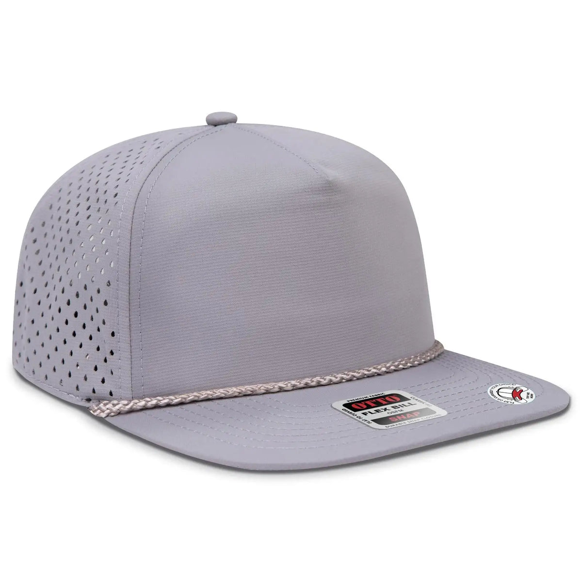 Otto 9505-1 ?Otto Snap’ 5 Panel Pro Style Snapback Cap - Gray - 7 3/8’’ - 5/8’’