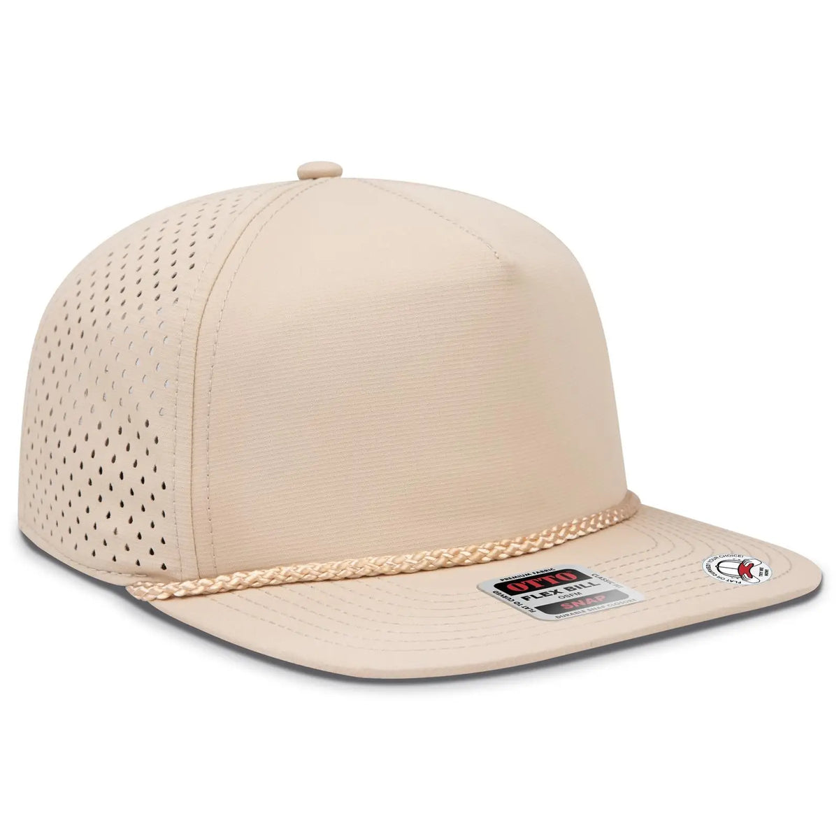 Otto 9505-1 ?Otto Snap’ 5 Panel Pro Style Snapback Cap - Khaki - 7 3/8’’ - 5/8’’
